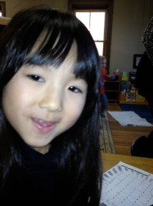 Kindergarten interview #4 What I like about Montessori kindergarten at TNCS is also doing the language drawers.