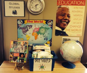 Global studies is always an important theme in Ms. DuPrau's classroom.