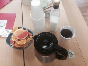 Refreshing citrus and strong coffee---the perfect combo! Cream is courtesy of Trickling Springs dairy farm.