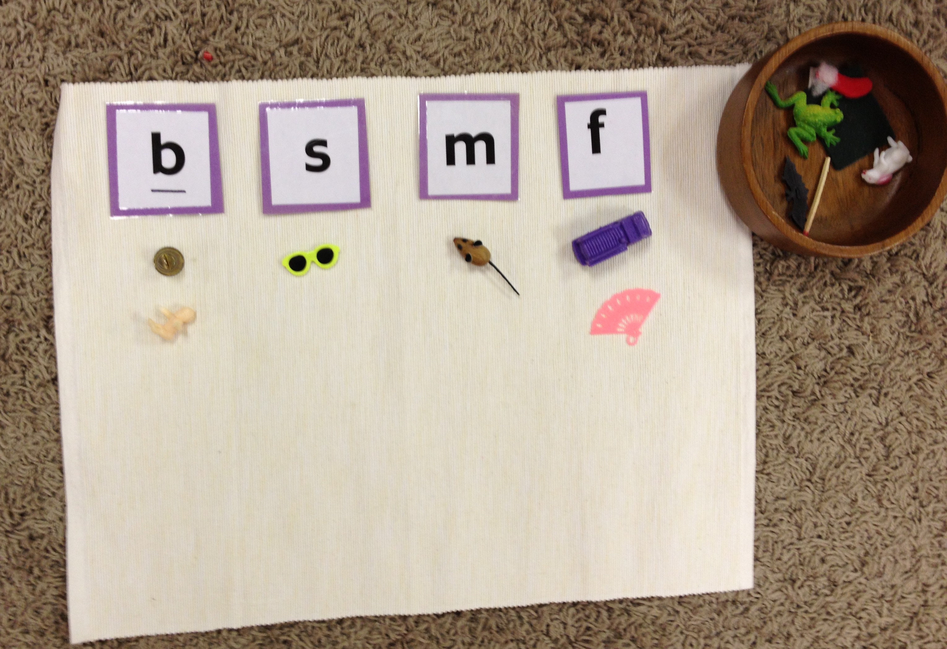 Matching letters and objects