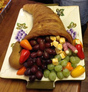 This beautiful cornucopia spilled over with all the kids' favorite healthy snacks!