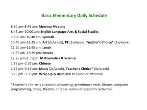 A day in the life of a TNCS elementary student. Looks pretty engaging!