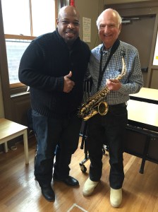 Mr. Warren and a sax-playing TNCS granddad!
